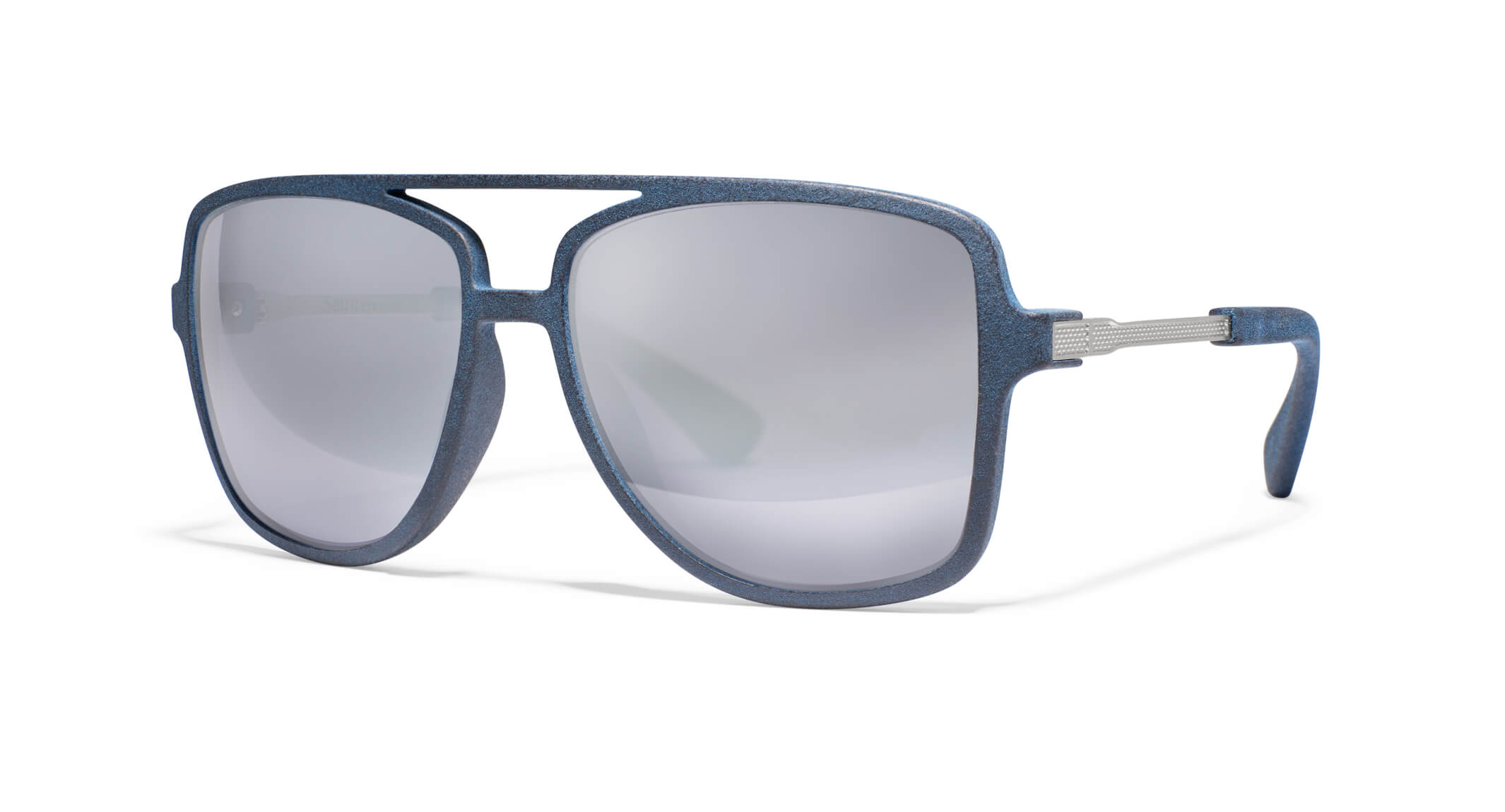 | Deep Sea Blue Matte Silver / Grey Polarized w/Light Silver Mirror