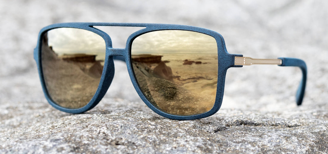 deep sea blue matte gold / brown gradient polarized w/light bronze mirror