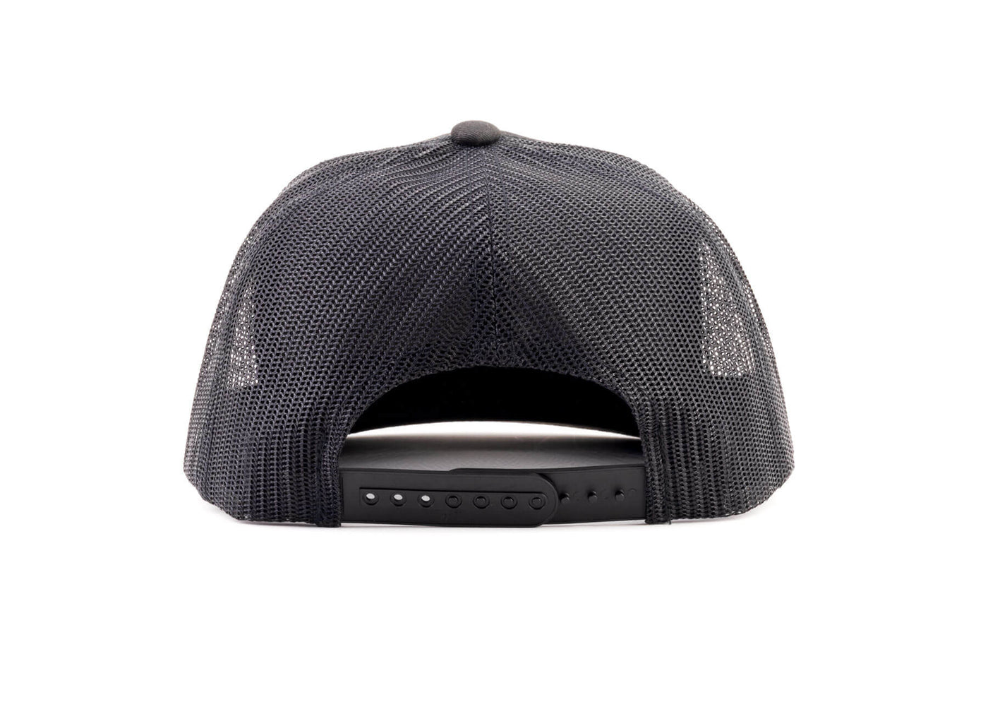 Flat Bill Trucker Hat - Charcoal/Black - Snapback