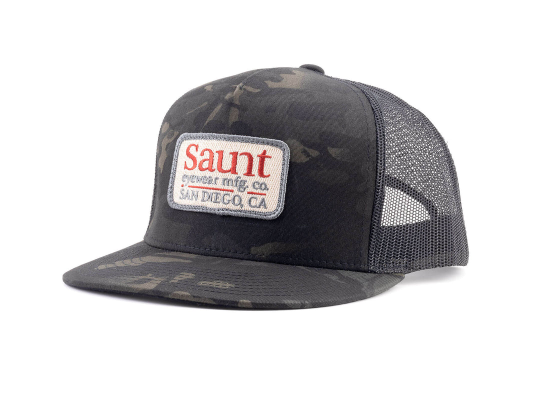 Flat Bill Trucker Hat - Multicam Black - Snapback