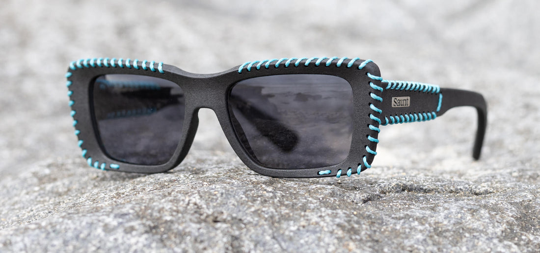 graphite / grey polarized blue thread