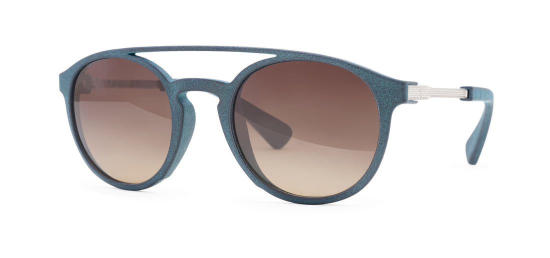 deep sea blue matte silver / brown gradient polarized